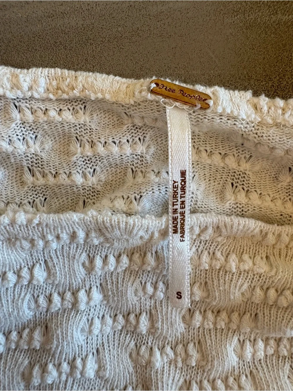 Free People ivory textured